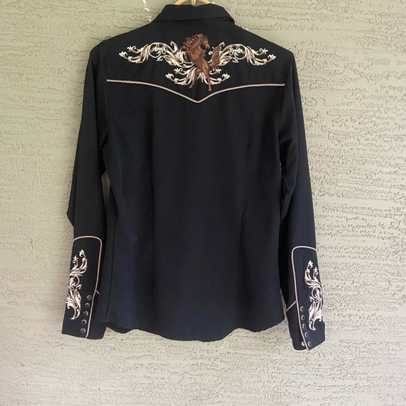 Roper Tops - vtg 90s roper embroidered rockabilly snap front